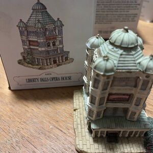 Liberty Falls Opera House Miniature - Mint Green & Beige